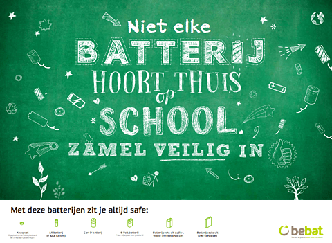 Poster - Niet elke batterij hoort thuis op een school